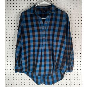 Madewell popover flannel top